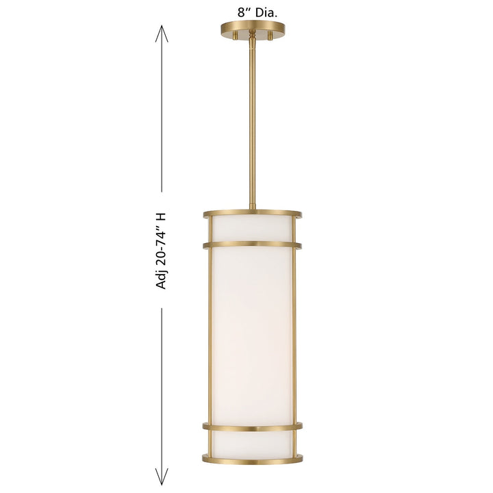 Porter One Light Mini Pendant in Warm Brass Savoy House