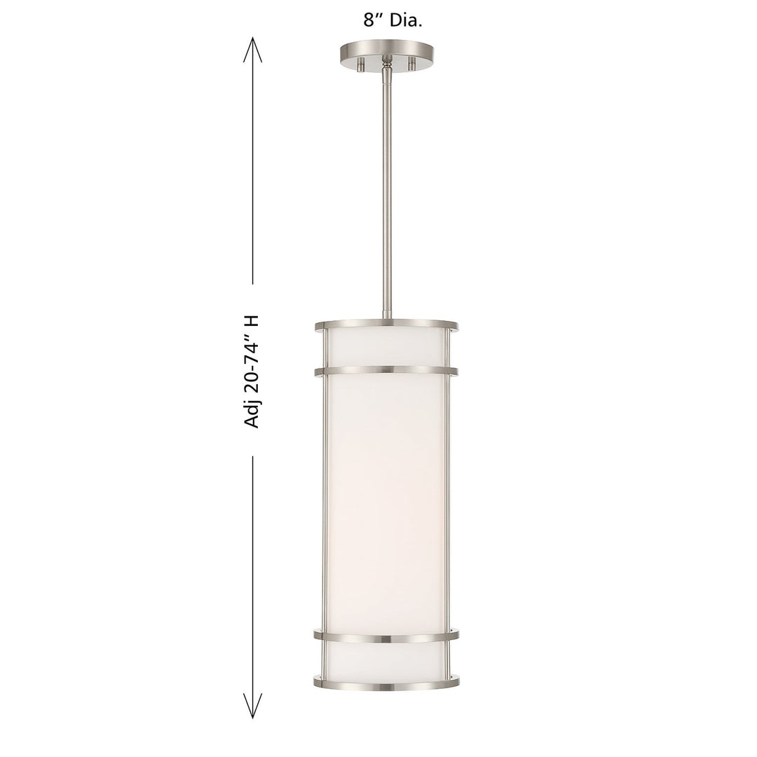Porter One Light Mini Pendant in Satin Nickel Savoy House