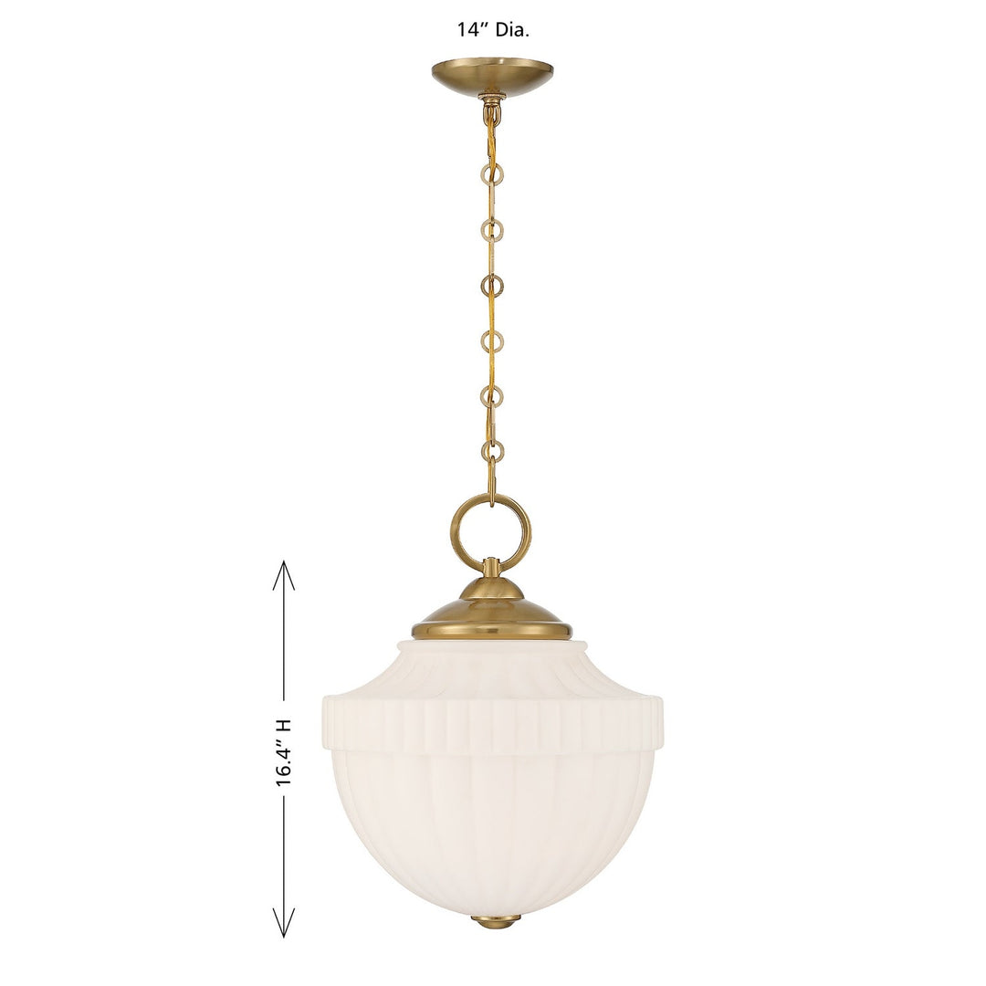 Montrose One Light Pendant in Warm Brass Savoy House