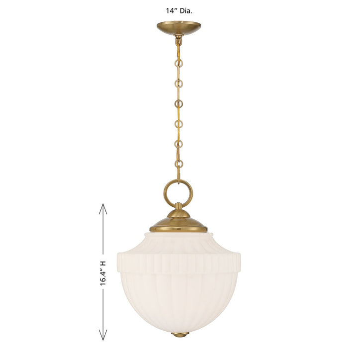 Montrose One Light Pendant in Warm Brass Savoy House