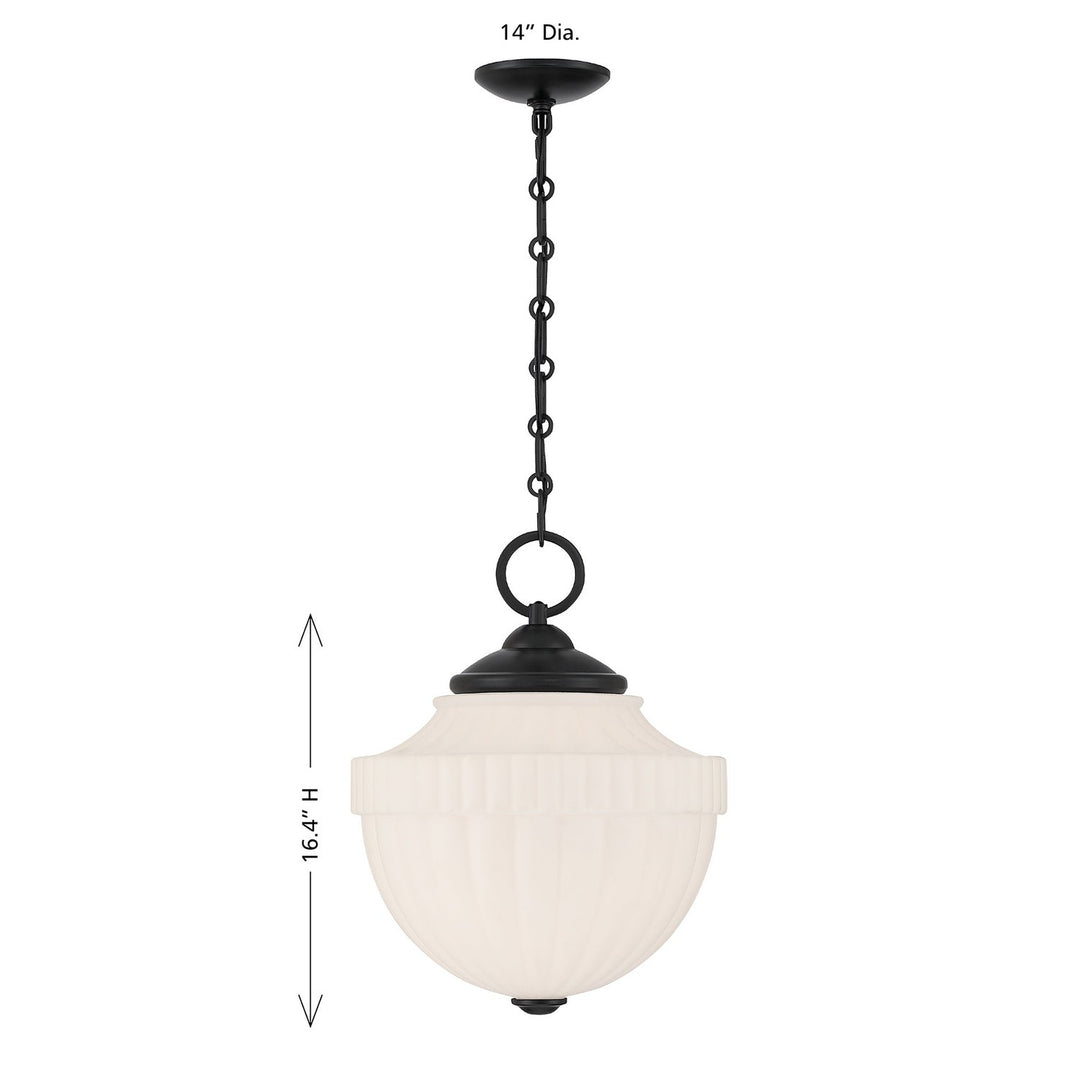 Montrose One Light Pendant in Matte Black Savoy House