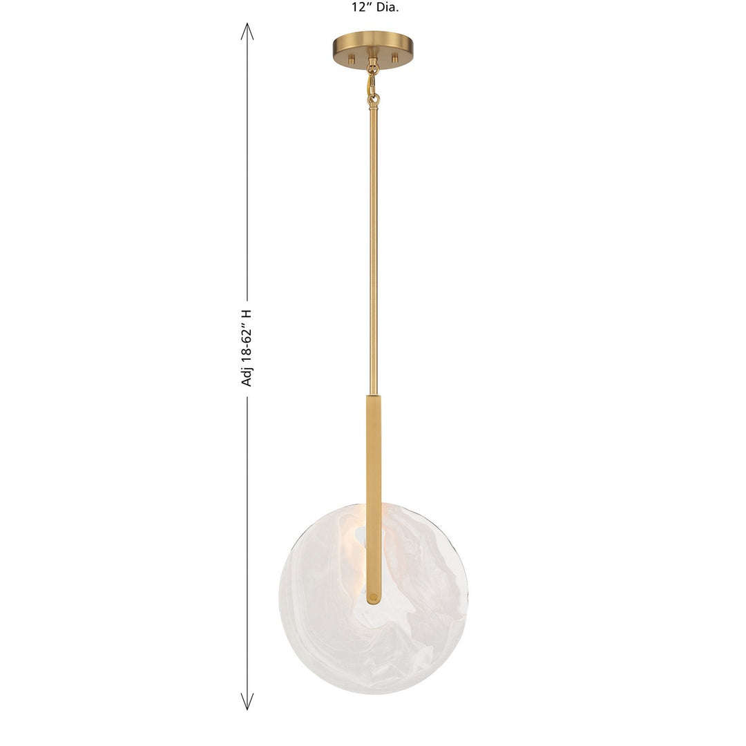 Ainslie LED Pendant in Warm Brass Savoy House