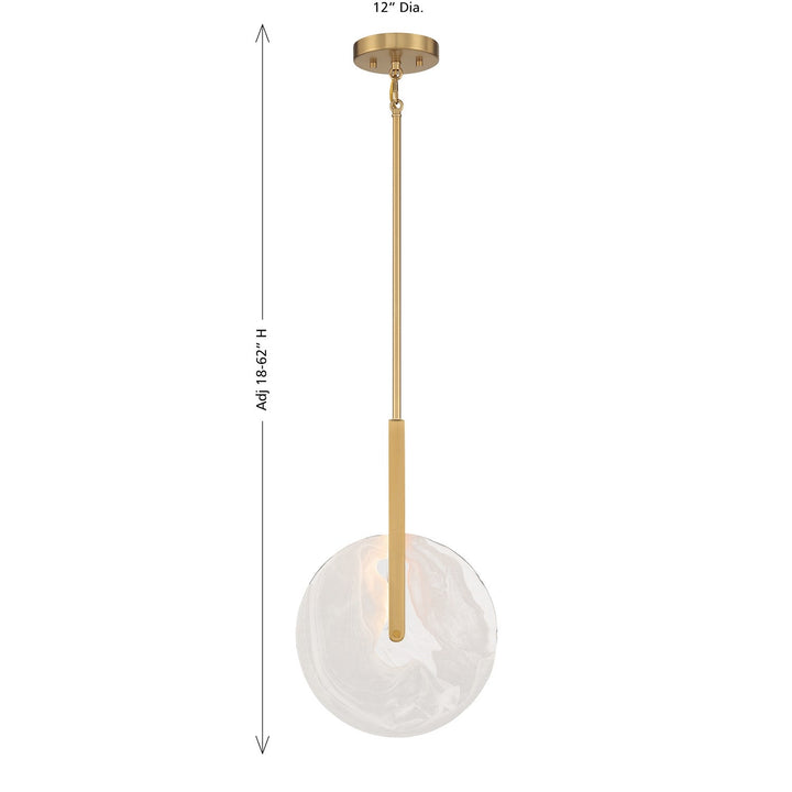 Ainslie LED Pendant in Warm Brass Savoy House