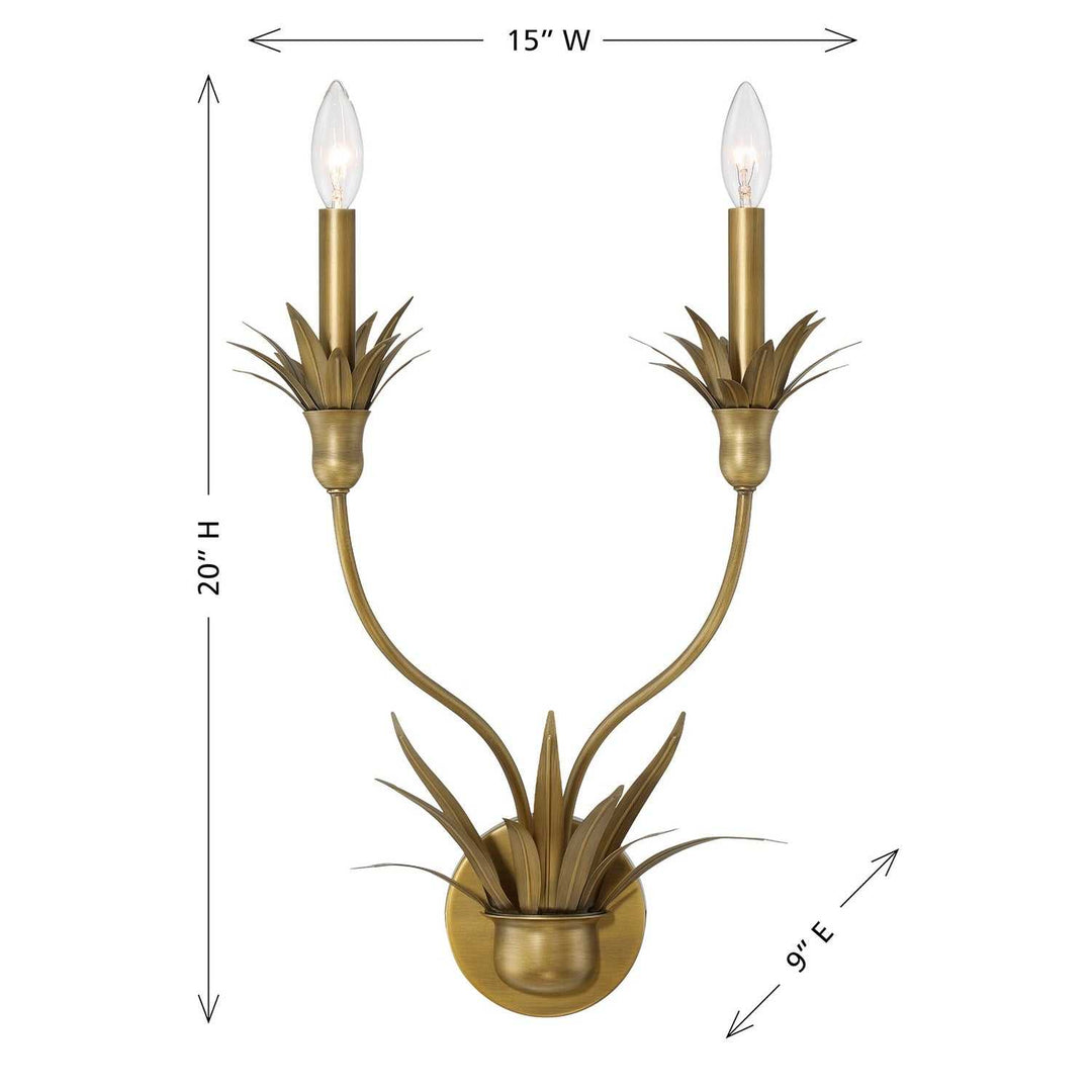 Strathmore Two Light Wall Sconce in Antique Patina Savoy House