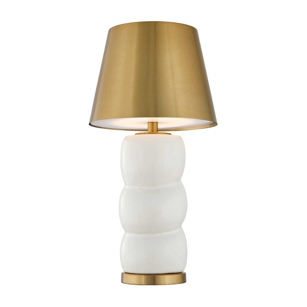 Shelly LED Table Lamp in White and Brass Savoy House