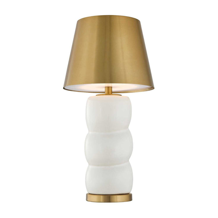 Shelly LED Table Lamp in White and Brass Savoy House
