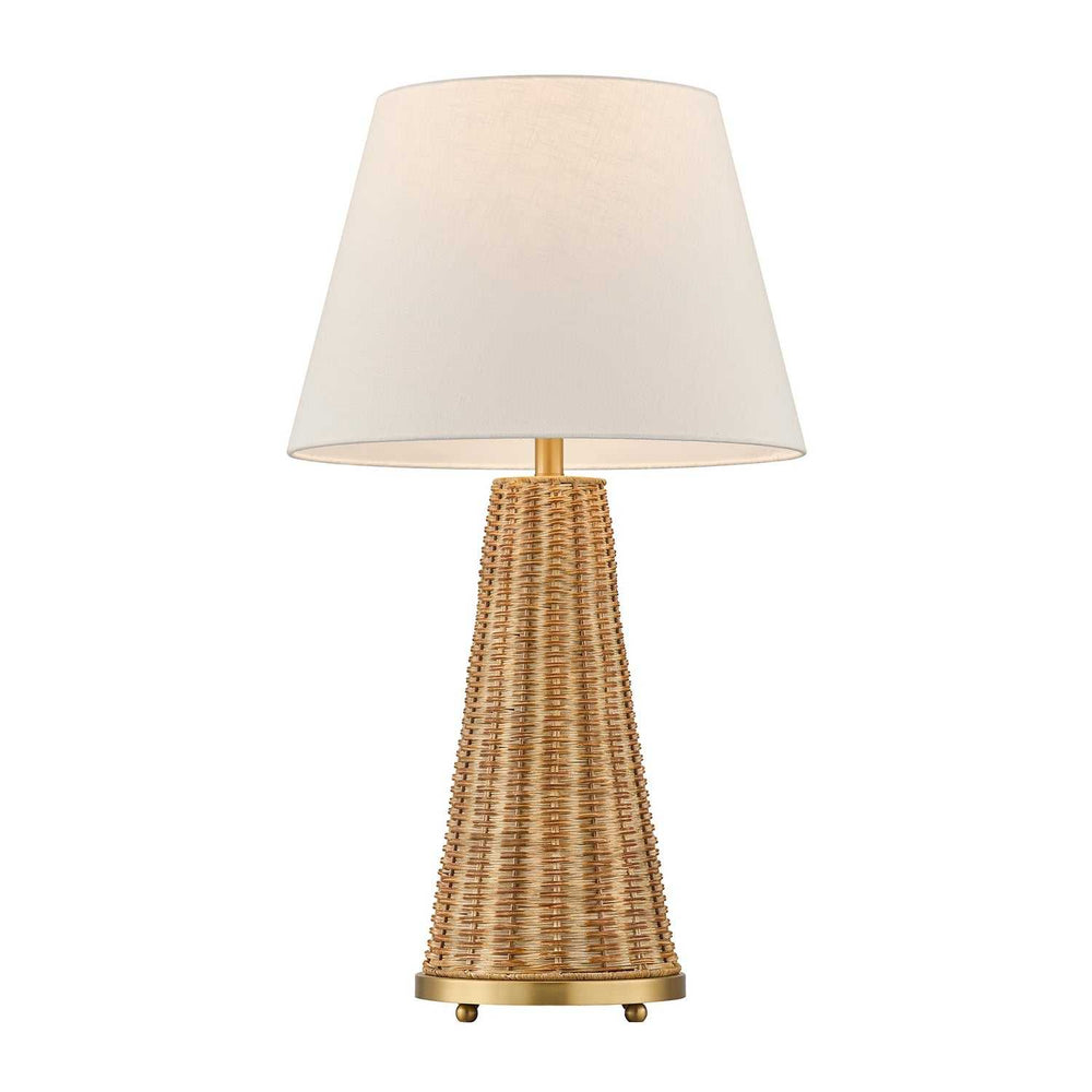 Eleanor One Light Table Lamp in Brass and Wicker Savoy House