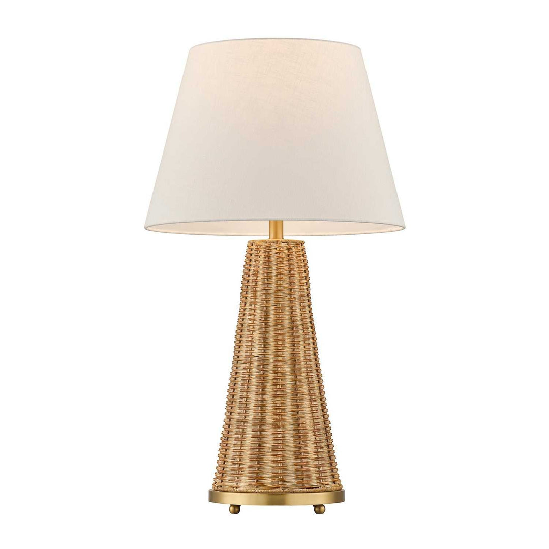 Eleanor One Light Table Lamp in Brass and Wicker Savoy House