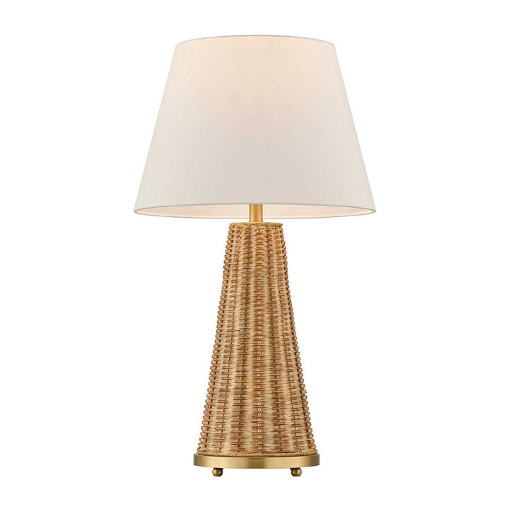 Eleanor One Light Table Lamp in Brass and Wicker Savoy House