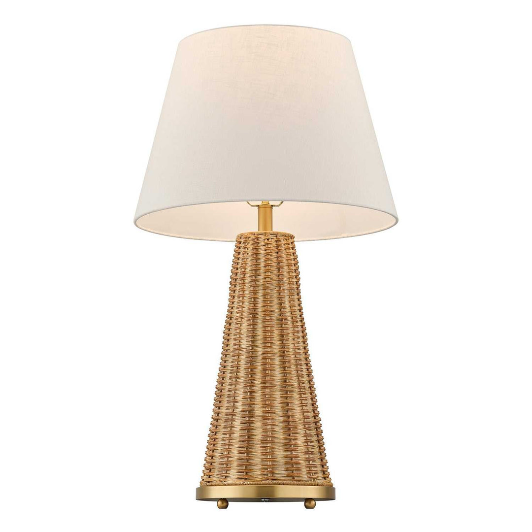 Eleanor One Light Table Lamp in Brass and Wicker Savoy House