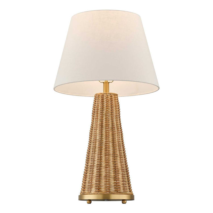 Eleanor One Light Table Lamp in Brass and Wicker Savoy House