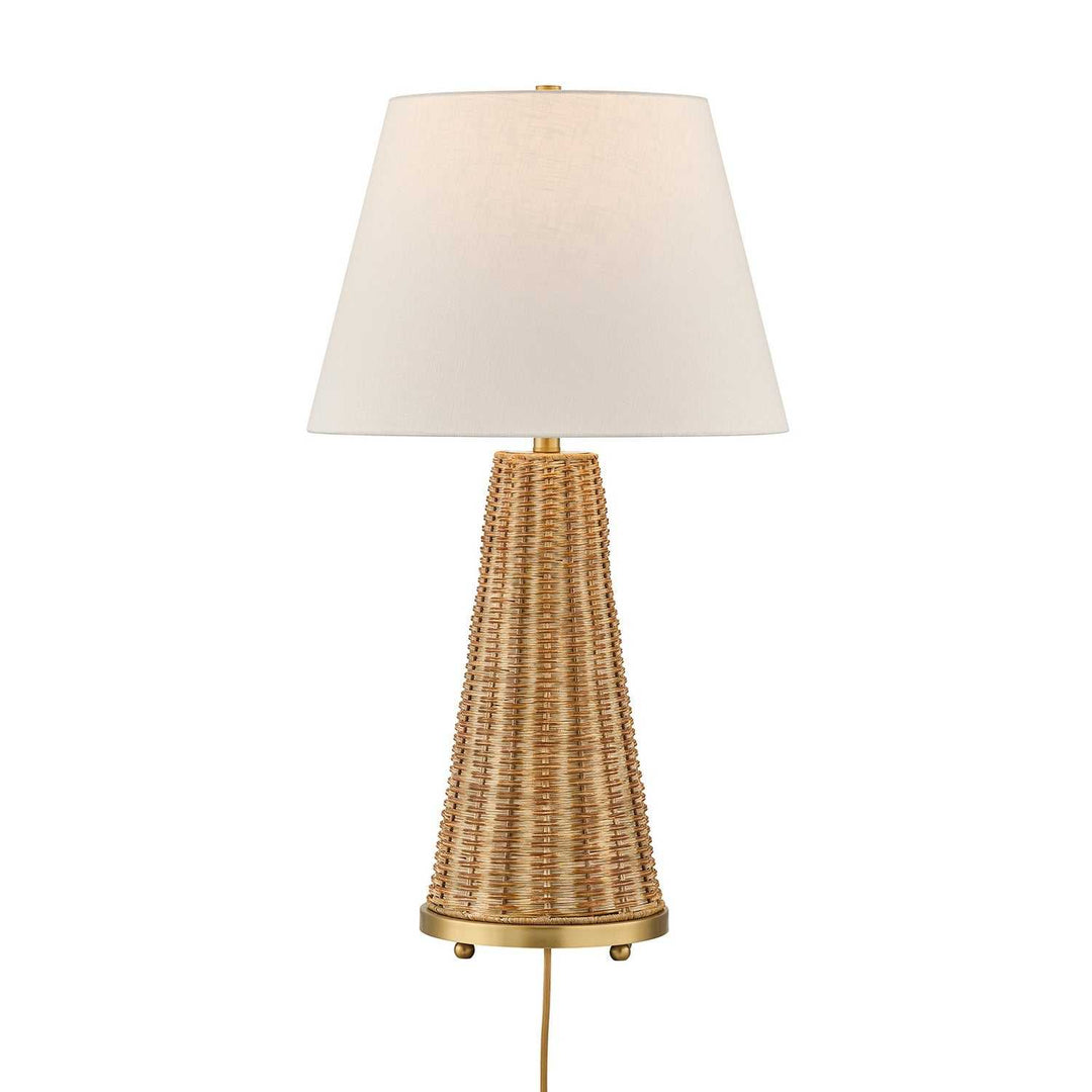 Eleanor One Light Table Lamp in Brass and Wicker Savoy House
