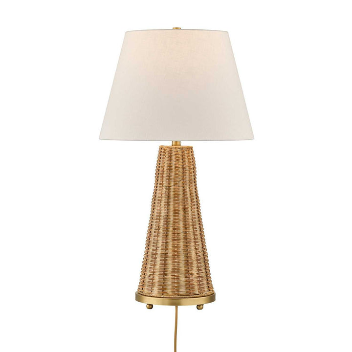 Eleanor One Light Table Lamp in Brass and Wicker Savoy House