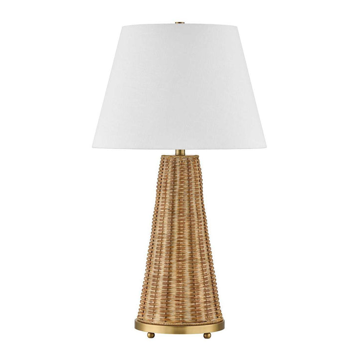 Eleanor One Light Table Lamp in Brass and Wicker Savoy House