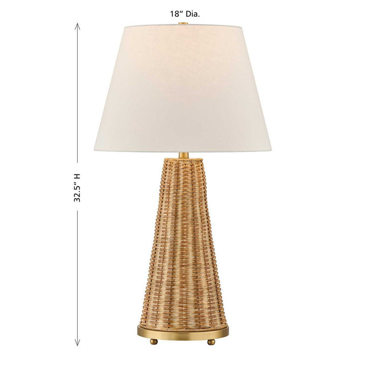 Eleanor One Light Table Lamp in Brass and Wicker Savoy House
