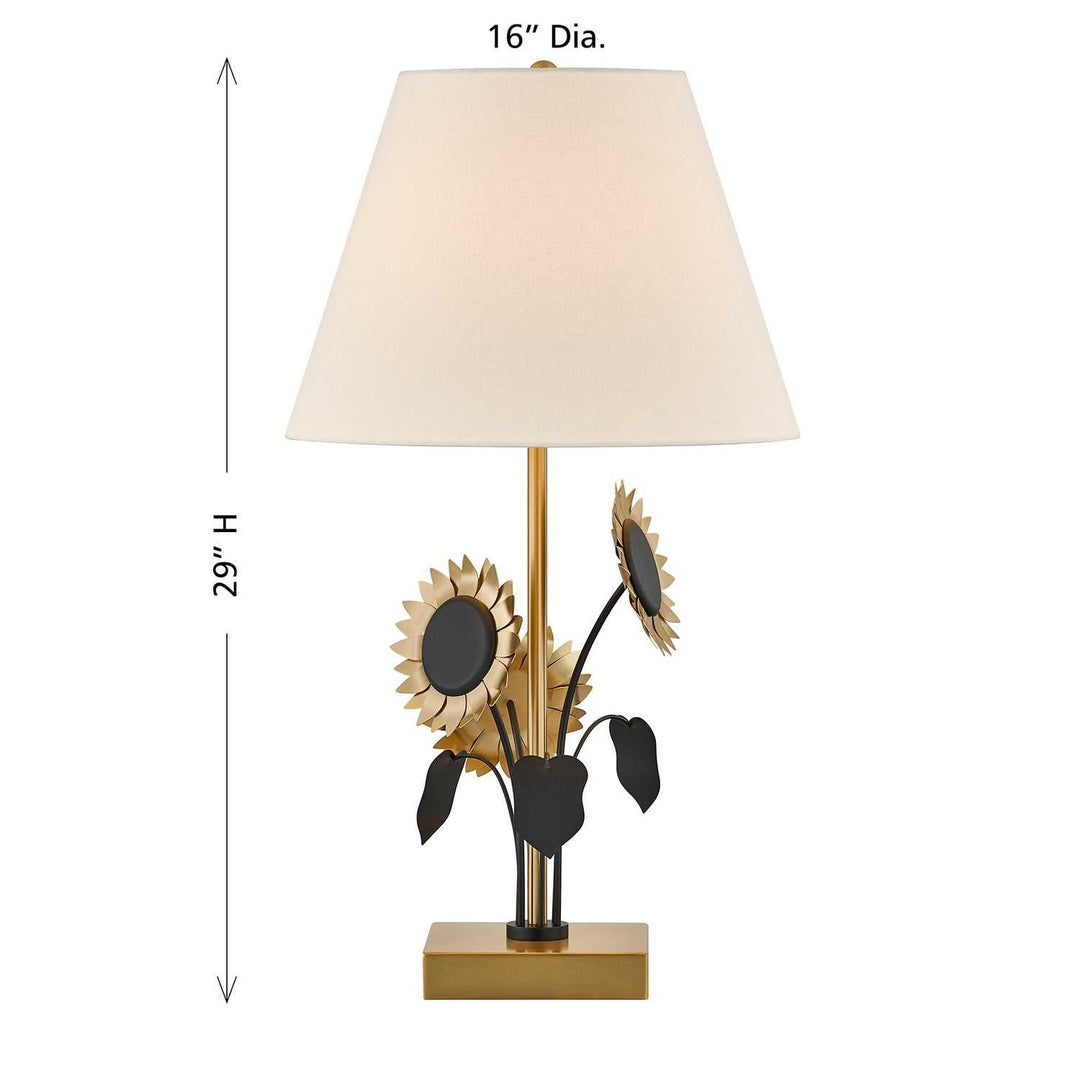 Amelia One Light Table Lamp in Brass and Black Savoy House