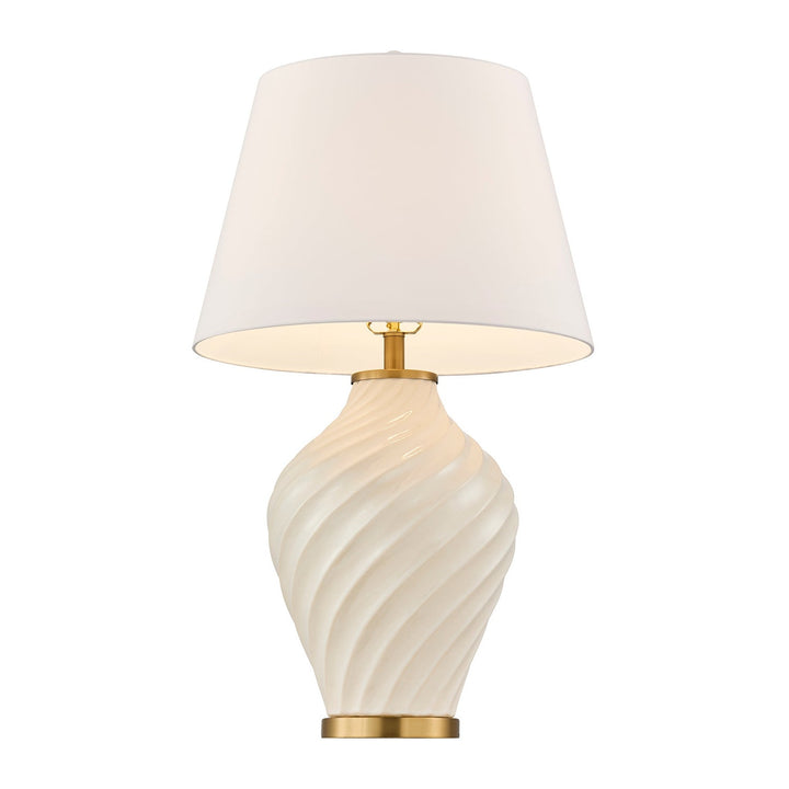 Viola One Light Table Lamp in White Savoy House