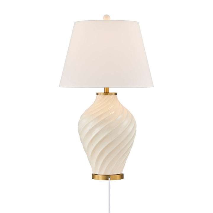 Viola One Light Table Lamp in White Savoy House