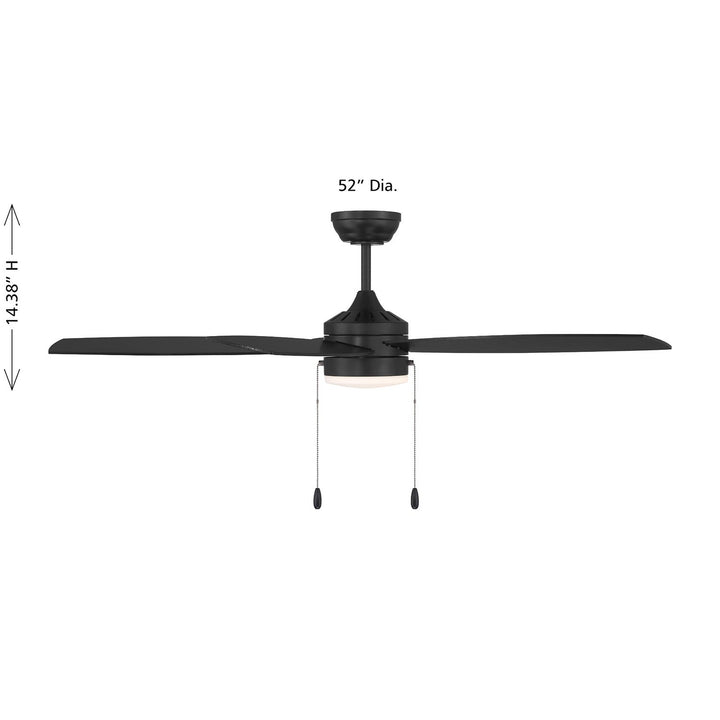 52" Ceiling Fan in Matte Black Meridian