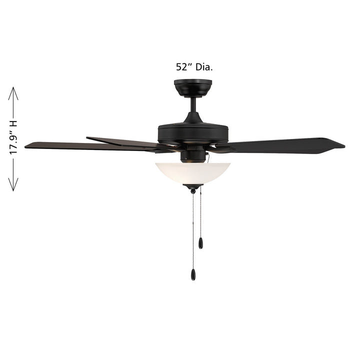 52" Ceiling Fan in Matte Black Meridian