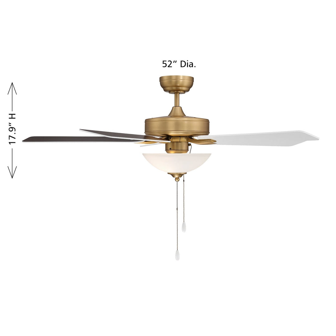 52" Ceiling Fan in Natural Brass Meridian