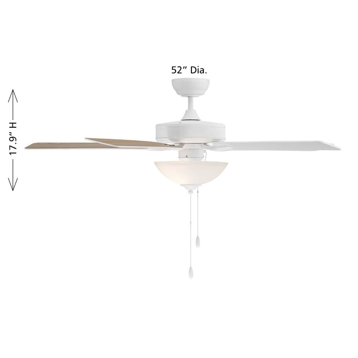52" Ceiling Fan in White Meridian