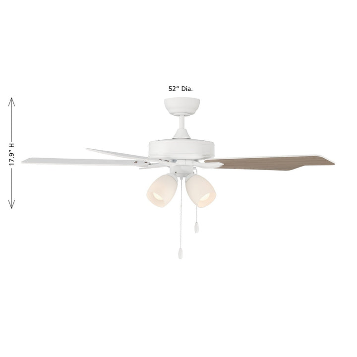 52" Ceiling Fan in White Meridian