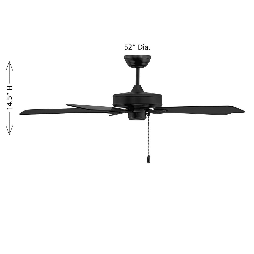 52" Ceiling Fan in Matte Black Meridian