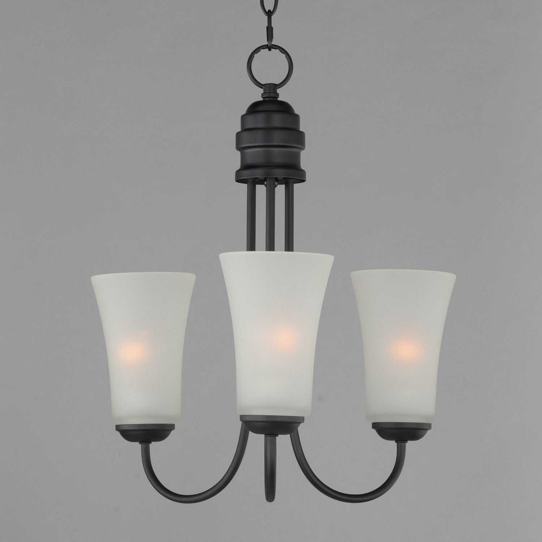 Maxim - 10043FTBK - Three Light Chandelier - Logan - Black