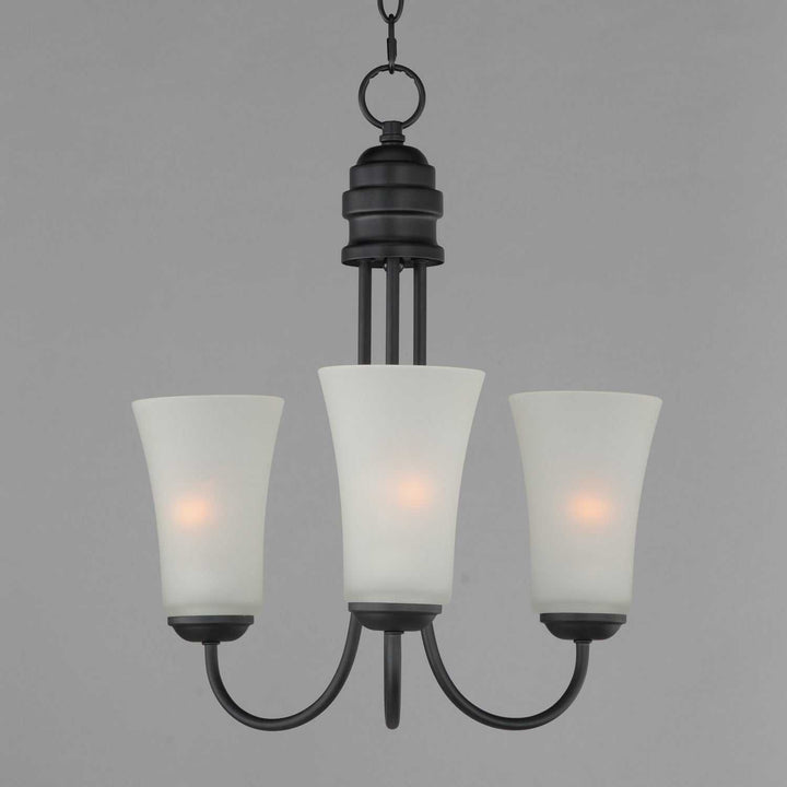 Maxim - 10043FTBK - Three Light Chandelier - Logan - Black