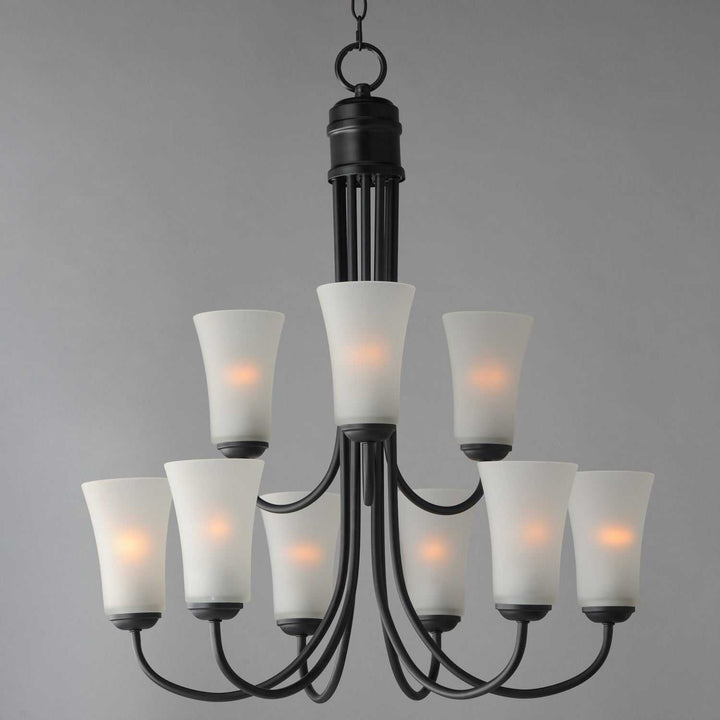 Maxim - 10046FTBK - Nine Light Chandelier - Logan - Black