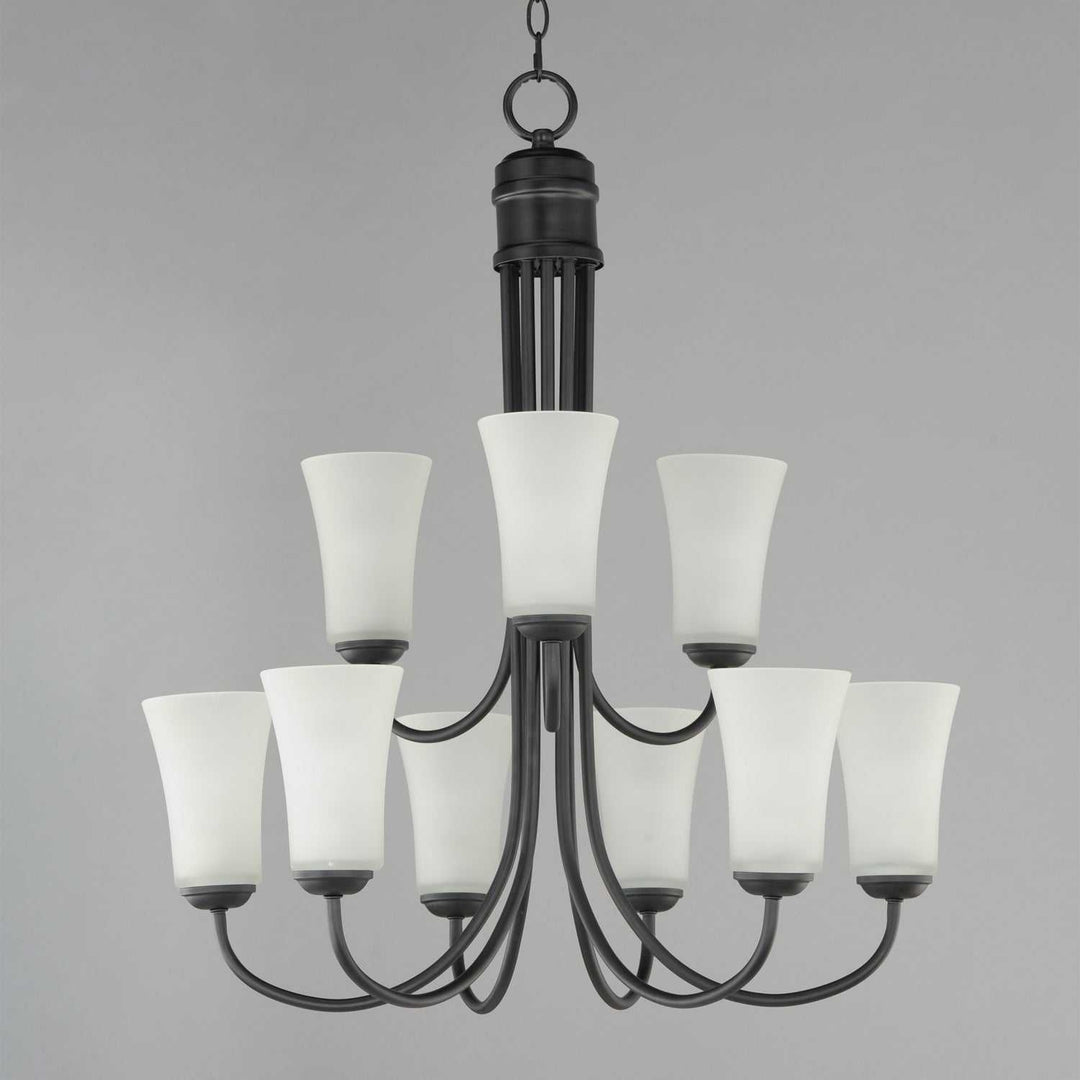 Maxim - 10046FTBK - Nine Light Chandelier - Logan - Black