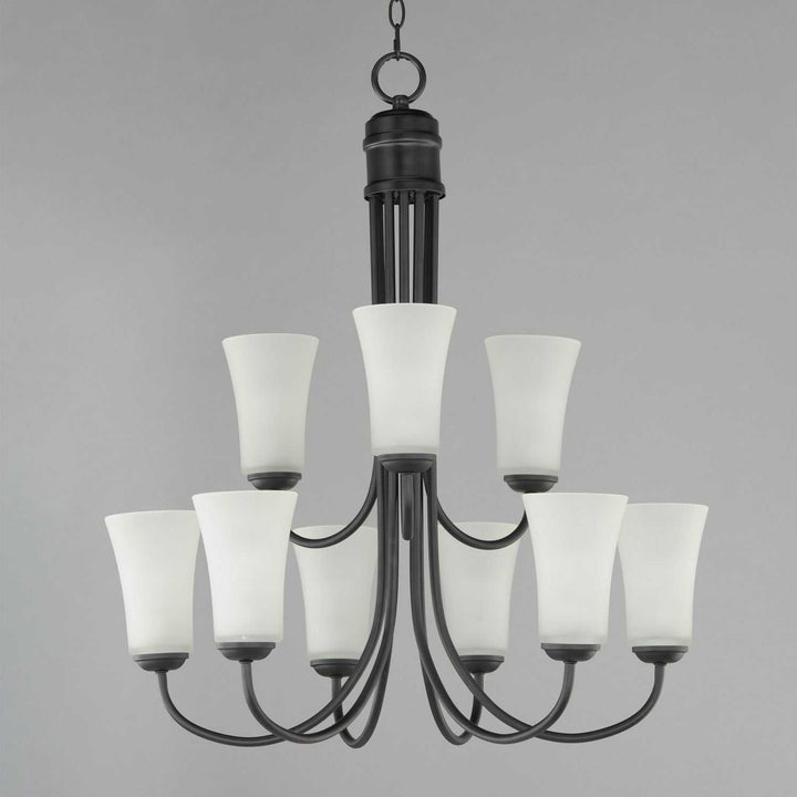 Maxim - 10046FTBK - Nine Light Chandelier - Logan - Black
