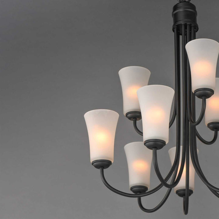 Maxim - 10046FTBK - Nine Light Chandelier - Logan - Black