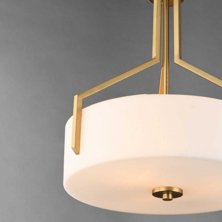 Dart Three Light Pendant in Natural Aged Brass Maxim