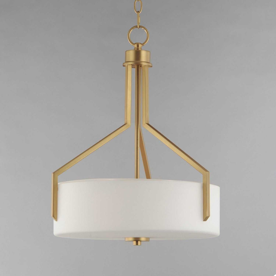 Dart Three Light Pendant in Natural Aged Brass Maxim