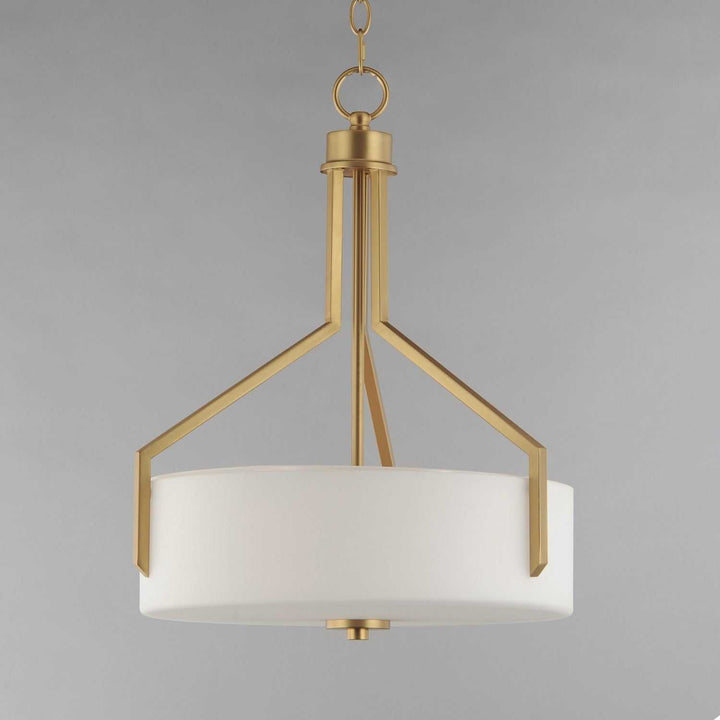 Dart Three Light Pendant in Natural Aged Brass Maxim