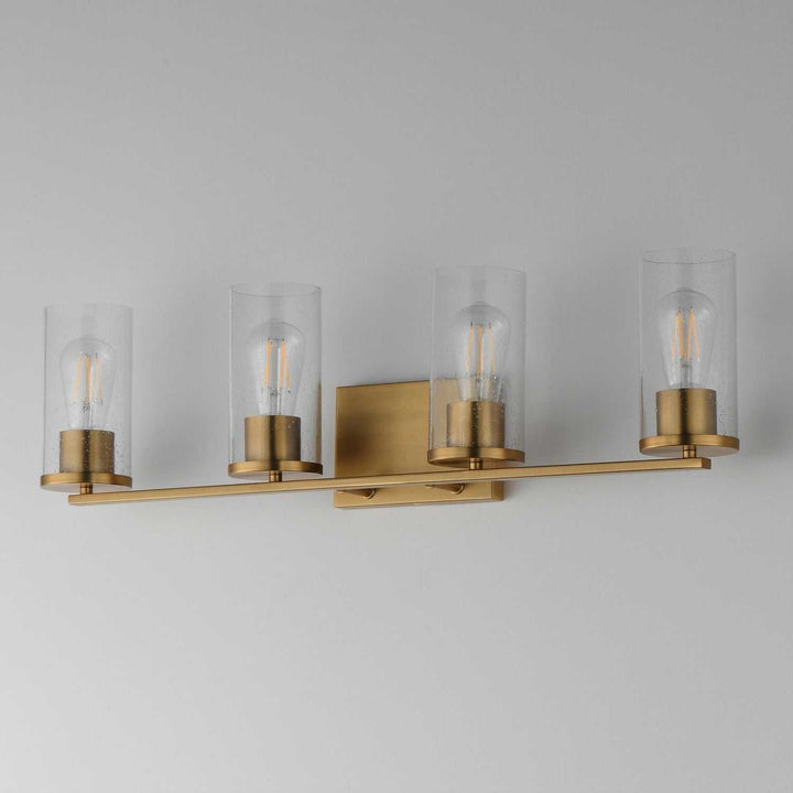 Maxim - 10464CDNAB - Four Light Bath Vanity - Livingston - Natural Aged Brass