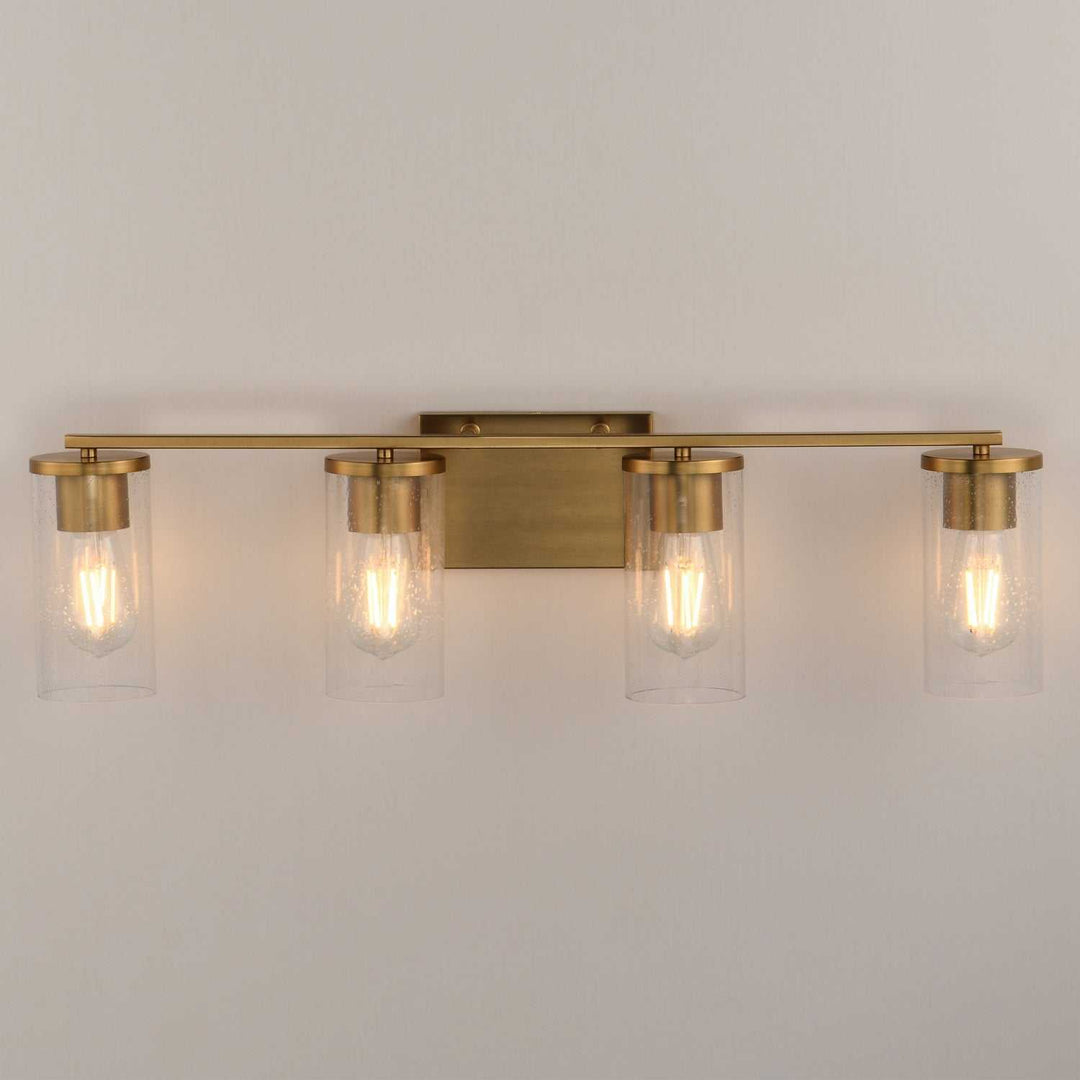 Maxim - 10464CDNAB - Four Light Bath Vanity - Livingston - Natural Aged Brass