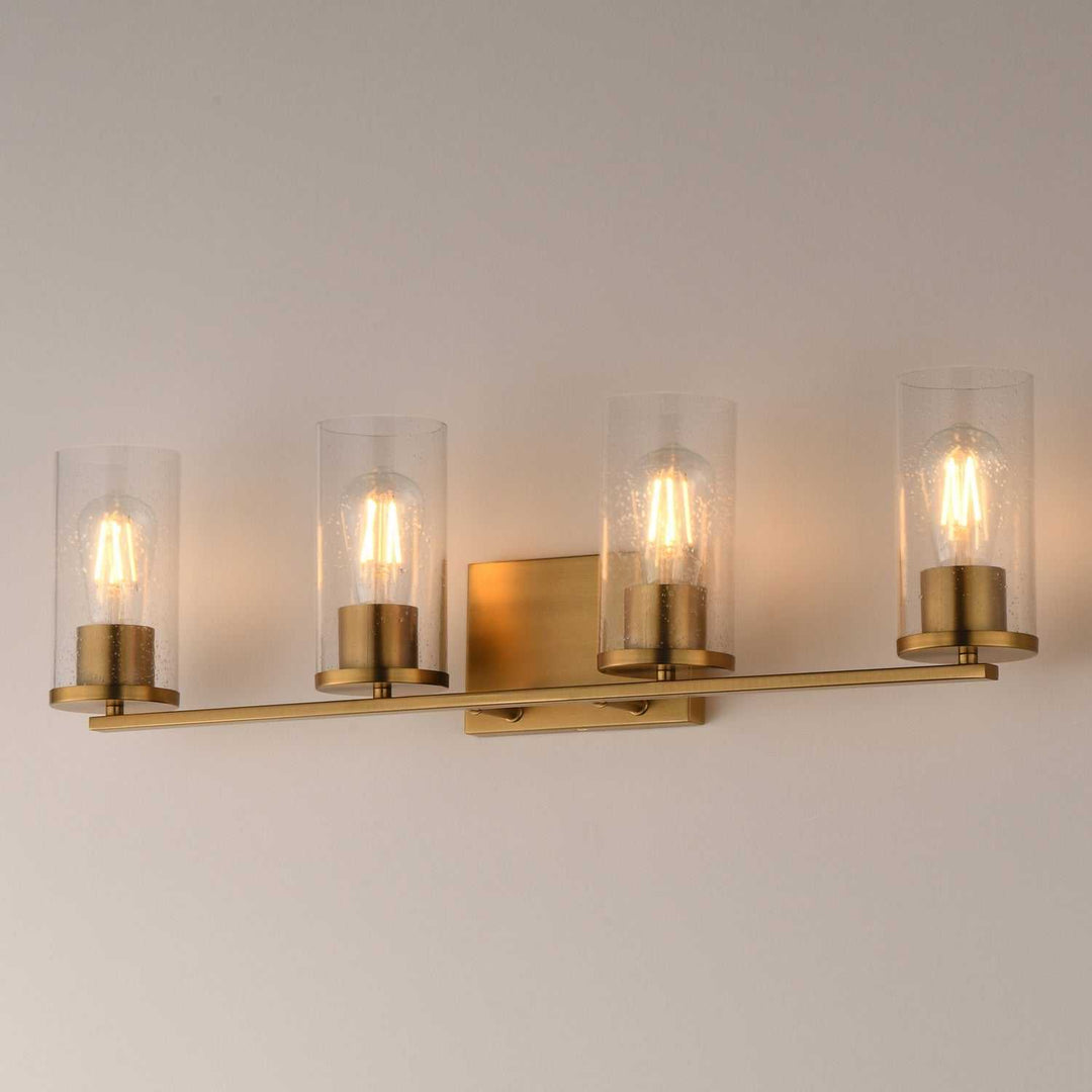 Maxim - 10464CDNAB - Four Light Bath Vanity - Livingston - Natural Aged Brass