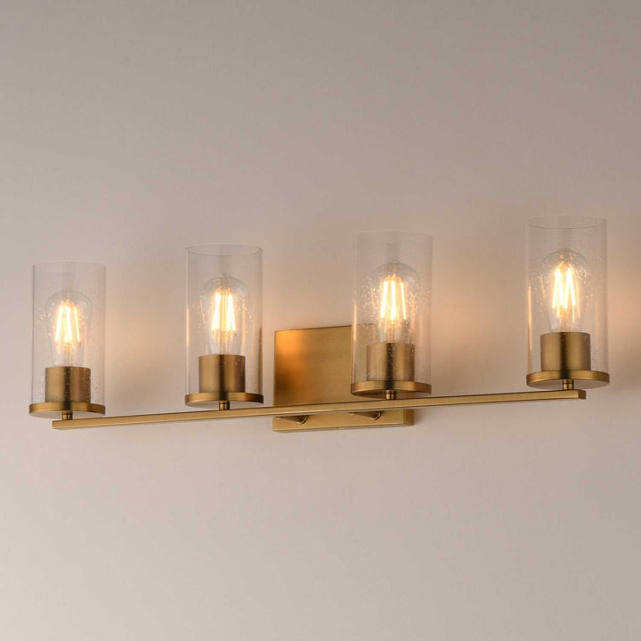 Maxim - 10464CDNAB - Four Light Bath Vanity - Livingston - Natural Aged Brass