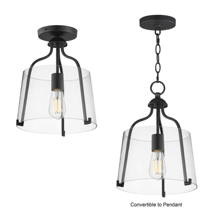 Bellmore One Light Semi-Flush Mount in Black Maxim