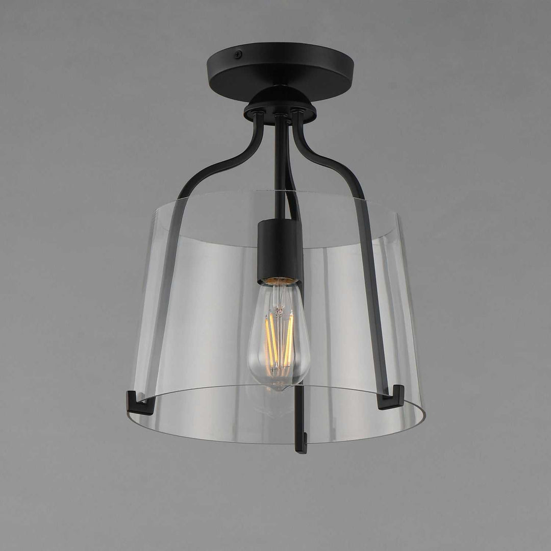 Bellmore One Light Semi-Flush Mount in Black Maxim