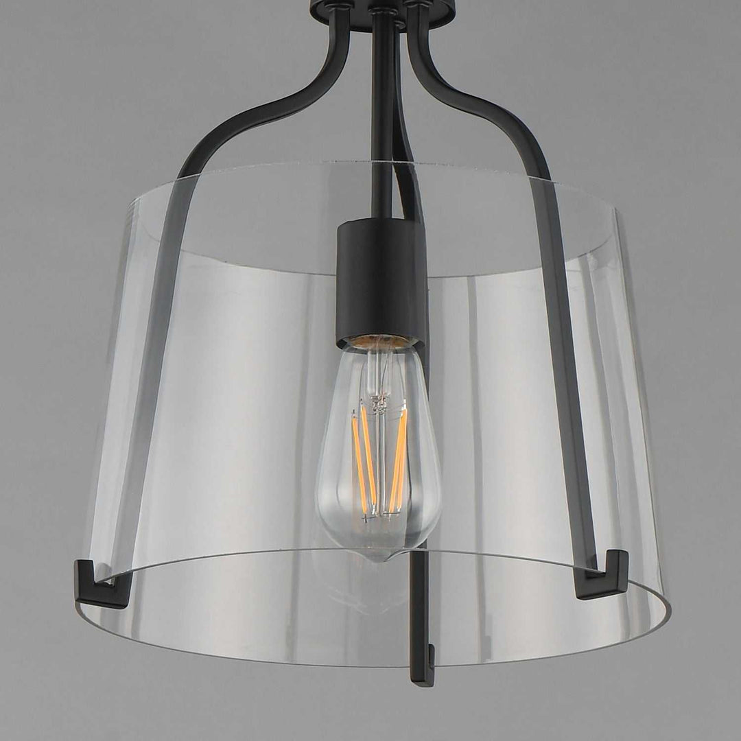 Bellmore One Light Semi-Flush Mount in Black Maxim