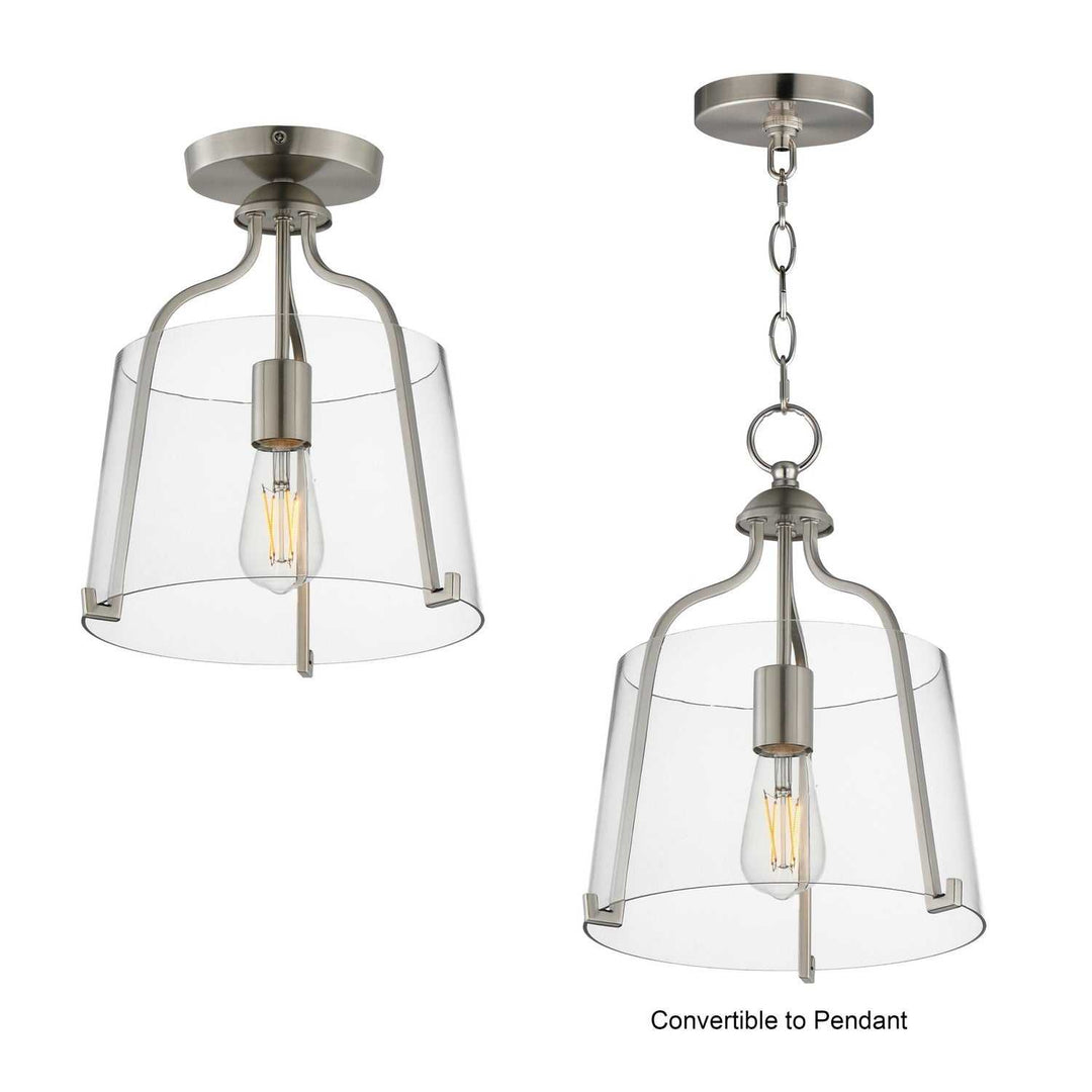 Bellmore One Light Semi-Flush Mount in Satin Nickel Maxim