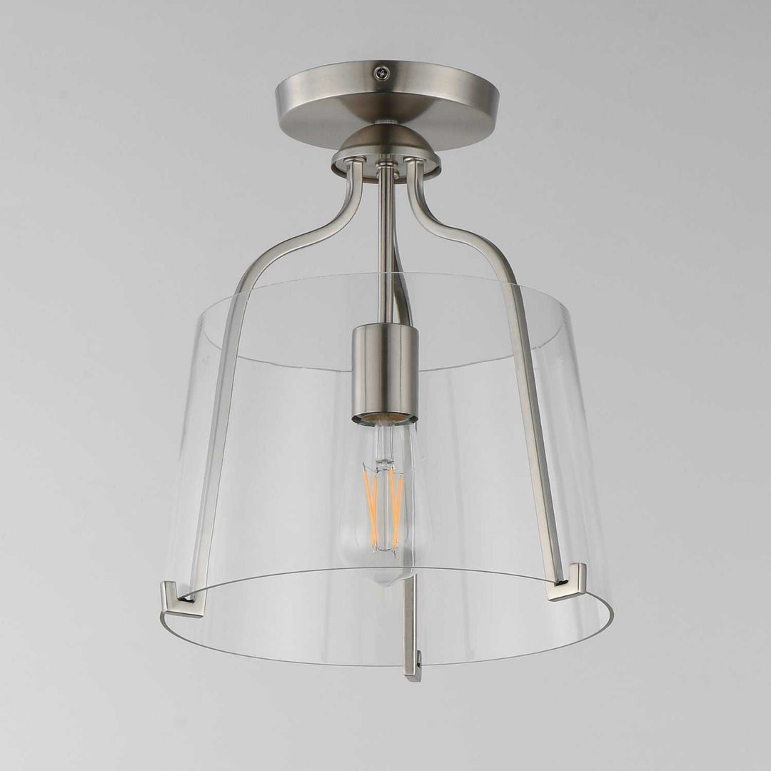 Bellmore One Light Semi-Flush Mount in Satin Nickel Maxim