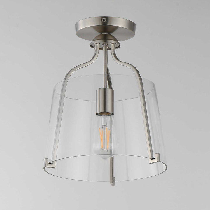 Bellmore One Light Semi-Flush Mount in Satin Nickel Maxim