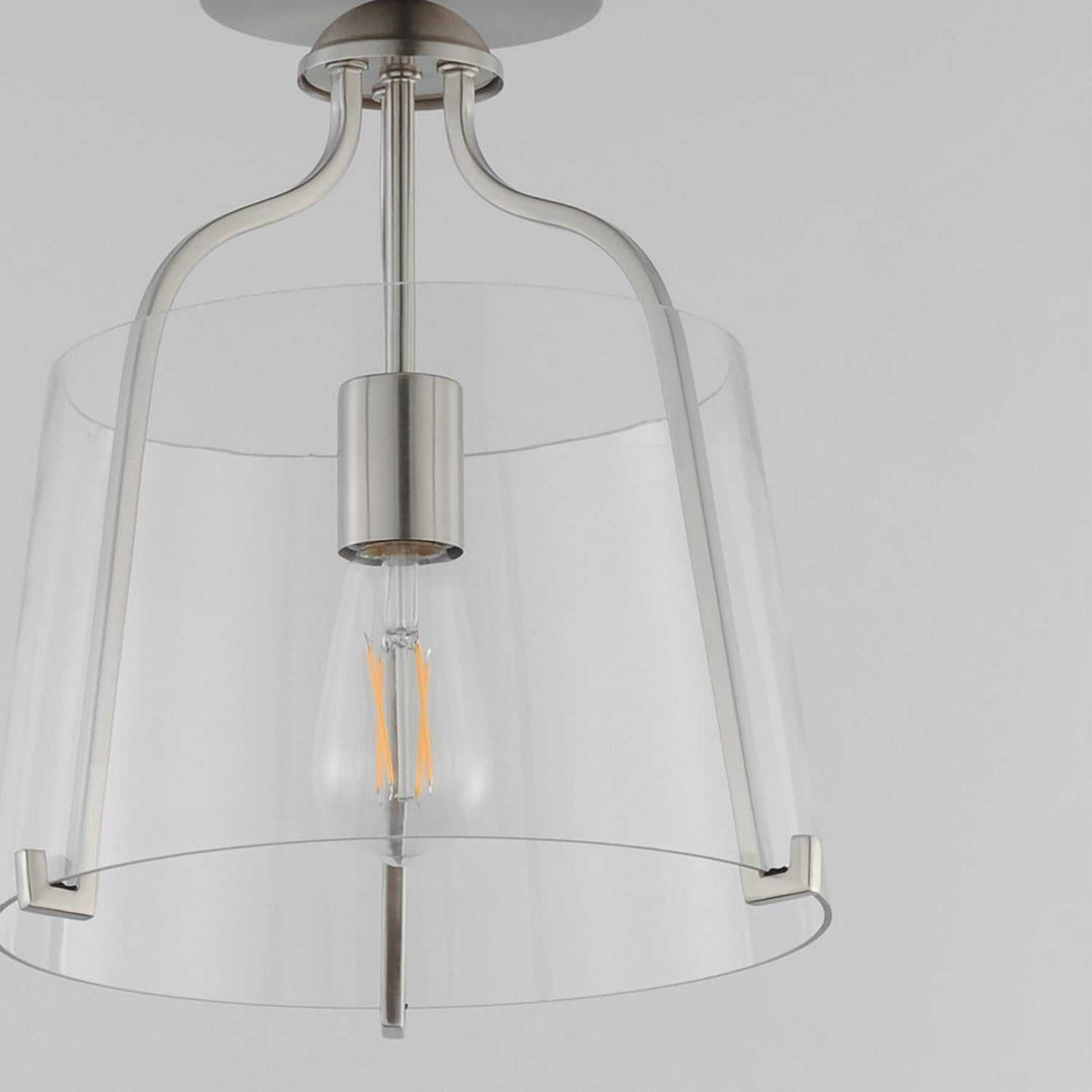 Bellmore One Light Semi-Flush Mount in Satin Nickel Maxim