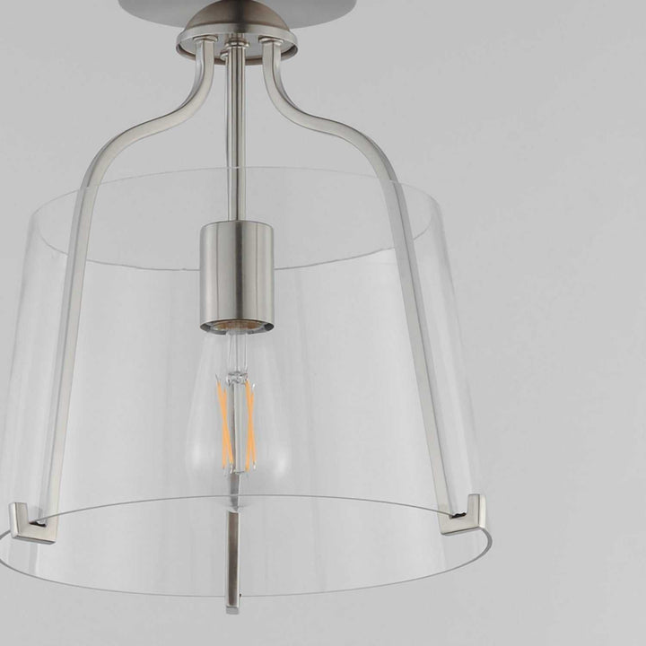 Bellmore One Light Semi-Flush Mount in Satin Nickel Maxim