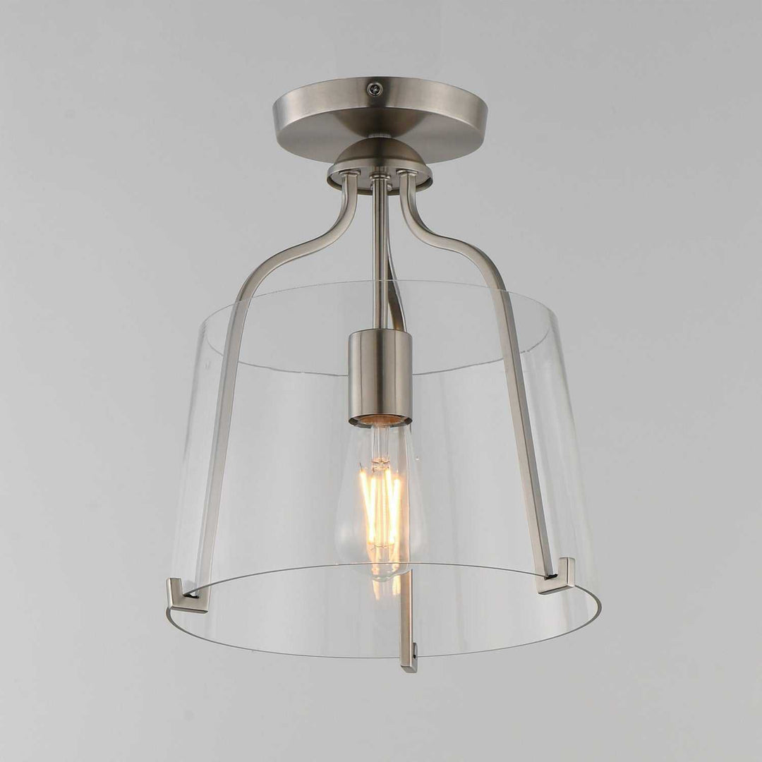 Bellmore One Light Semi-Flush Mount in Satin Nickel Maxim